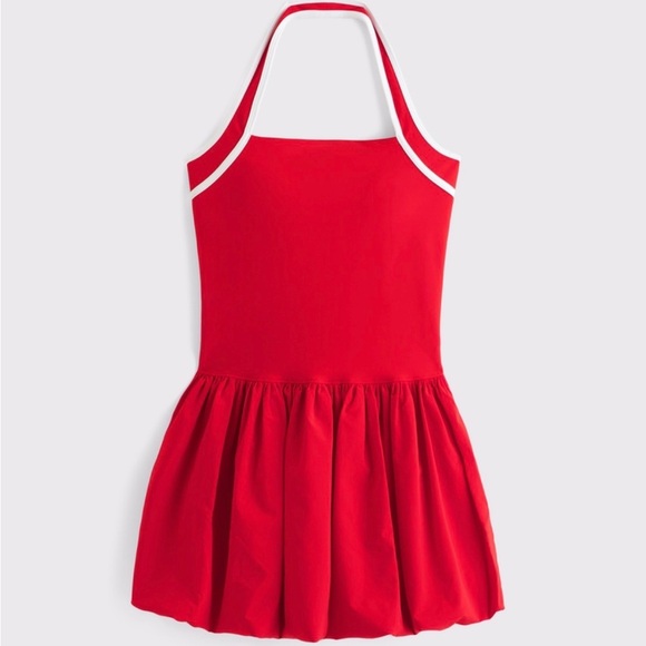 Abercrombie & Fitch Dresses & Skirts - Abercrombie & Fitch Red Halter Dress with White Trim